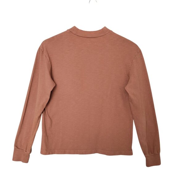 Madewell Garment-Dyed Pocket Tee Womens Size XS Warm Umber Long Sleeve Cotton - Picture 2 of 4